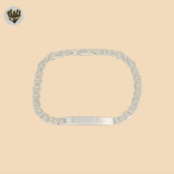 (2-0471) 925 Sterling Silver - 5.5mm Mariner Link Plate Bracelet - 8