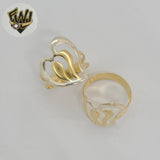 (1-3036-1) Laminado de Oro - Anillo Tallado en Dos Tonos - BGF