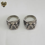 (4-0081-1) Stainless Steel - Masonic Symbol Men Rings.