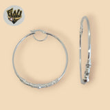 (2-4112) 925 Sterling Silver - Carved Round Hoops.