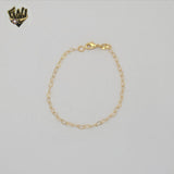 (1-0848) Gold Laminate - 1mm Hearts Link Bracelet - BGF