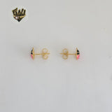 (1-1143) Gold Laminate - Ladybug Studs Earrings - BGF
