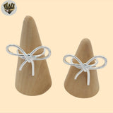 (2-5063) 925 Sterling Silver - Bow Plain Ring.