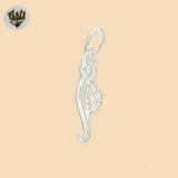 (2-1307) 925 Sterling Silver - Zircon Cat Pendant.