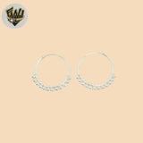 (2-4100) Aros de bolitas lisas en plata de ley 925. 