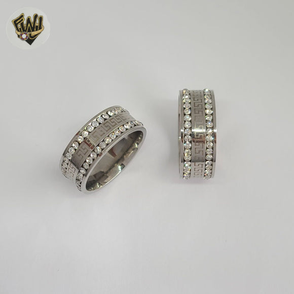 (4-0020-2) Stainless Steel - Zircon Ring.