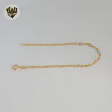 (1-0644-1) Gold Laminate - 2.5mm Link Multicolor Ovals Bracelet - 7.5" - BGF