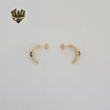 (1-1172) Gold Laminate - Zircon Stud Earrings - BGF