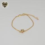 (1-0929-2) Gold Laminate - 2mm Mariner Flower Bracelet - 6" - BGF