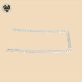 (2-0471) 925 Sterling Silver - 5.5mm Mariner Link Plate Bracelet - 8".