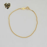 (1-0409-1) Laminado de oro - Brazalete de eslabones de caja de 1 mm - BGF