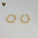 (4-2242-1) Stainless Steel - Geometric Balls Hoops.