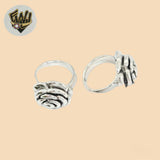 (2-5076-1) Anillo de rosa gruesa en plata de ley 925.