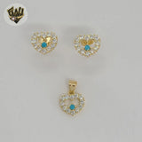 (1-6411) Laminado Oro - Conjunto Corazón Zircon - BGF