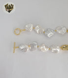 (MSET-35) Gold Plated - 16mm Mallorca Pearls Necklace-