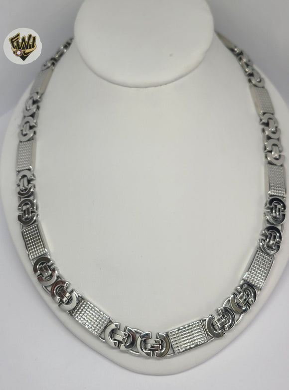 (4-7133) Stainless Steel - Alternative Link Necklace - 21.5