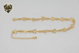 (1-0228) Gold Laminate - Ball Link Star Anklet - 10" - BGF