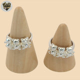 (2-5057) 925 Sterling Silver - Teddy Bear Family Ring