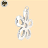 (2-1387) 925 Sterling Silver - Chunky Flower Pendant.