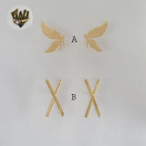 (1-1198-3) Gold Laminate - Plain Stud Earrings - BGF