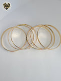 (1-4043-1) Pulseras de oro laminado de 6 mm en tres tonos - Docena - BGO