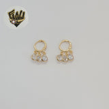 (1-2945-4) Gold Laminate - Zircon Charm Hoops - BGF