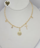 (1-6012) Gold Laminate - Charms Choker Necklace - BGF