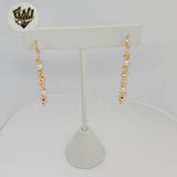 (1-1218-4) Gold Laminate - Dangling Pearls Hoops - BGF
