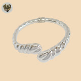 (2-0714) 925 Sterling Silver - 18mm Croissant  Bangle - 2.5"
