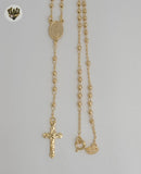 (1-3321-1) Gold Laminate - 2.5mm Guadalupe Rosary Necklace - 16" - BGF