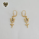 (1-1206-4) Gold Laminate - Flower Earrings - BGO