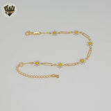 (1-0790) Gold Laminate - Flowers Bracelet - BGF