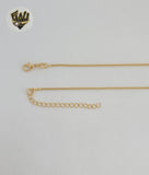 (1-6395-2) Gold Laminate - Box Link Lariat Pearl Necklace - 16" - BGF