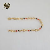 (1-0996) Pulsera infantil de azabache de 2,5 mm laminada en oro - 15 cm - BGF