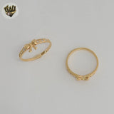 (1-3008-4) Gold Laminate - Zircon Bow Ring - BGF