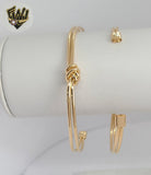 (1-4080) Brazalete abierto con nudo de 3 mm laminado en oro - BGF