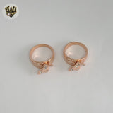 (1-3176-1) Anillo de mariposa laminado en oro - BGO
