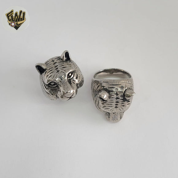 (4-0018-1) Stainless Steel - Tiger Men Ring.