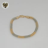 (1-0825) Gold Laminate - 6mm Two Tone Link Bracelet - 7.5" - BGO