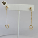 (1-1241-7) Gold Laminate - Stud Dangle Earrings - BGF