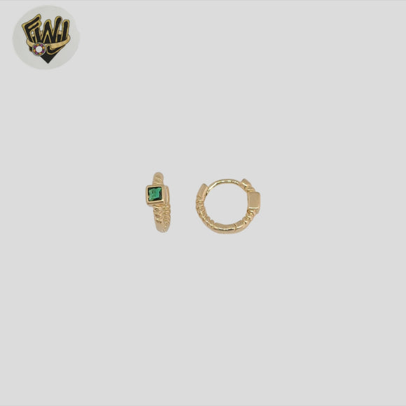(1-2505) Gold Laminate - Small Green Zircon Huggies - BGF