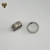 (4-0030) Stainless Steel - Carved Ring.
