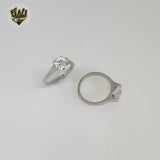 (4-0032-1) Stainless Steel - Zircon  Ring.