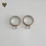 (4-0069-1) Stainless Steel - Three Tones Engagement Ring.