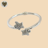 (2-0725) 925 Sterling Silver - 5.5mm Open Starfish Bangle - 2.3/4"