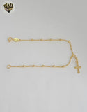 (1-3316-3) Rosario de mano laminado en oro de 3 mm - 7,5” - BGF.