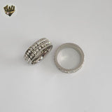 (4-0020-1) Stainless Steel - Zircon Band Ring.