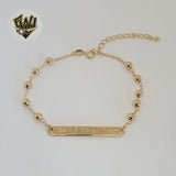 (1-0757) Gold Laminate - 4.5mm Balls Link Bracelet - 8" - BGF