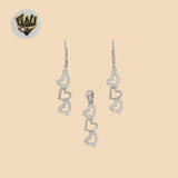 (2-6340) 925 Sterling Silver - Heart Set.