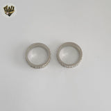 (4-0020-1) Stainless Steel - Zircon Band Ring.